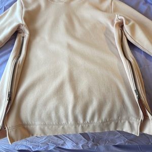 Maternity Sweatshirt zippers on both sides Brand New only washed light orange